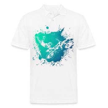 Motocross Cross Hobby Sport Motor Gift Idea Lov - Men's Polo Shirt - white - Front - Kai (181cm)