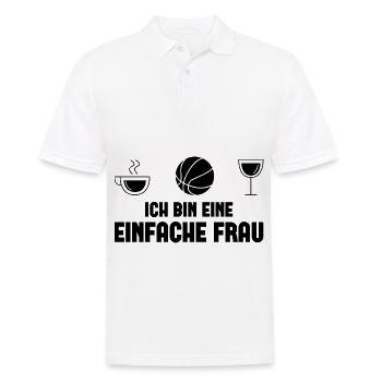 Ich bin ein Einfache Frau - (2) - Männer Poloshirt - Weiß - Vorne - Kai (181cm)