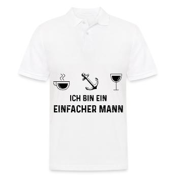 Ich bin ein Einfacher Mann 1 - (2) - Männer Poloshirt - Weiß - Vorne - Kai (181cm)