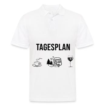 Tagsplan Kaffee, Camping und Wein - - Männer Poloshirt - Weiß - Vorne - Kai (181cm)
