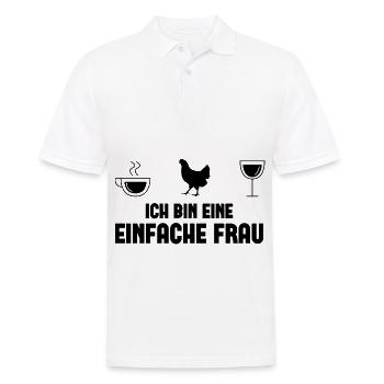 Ich bin ein Einfache Frau 1 - - Männer Poloshirt - Weiß - Vorne - Kai (181cm)