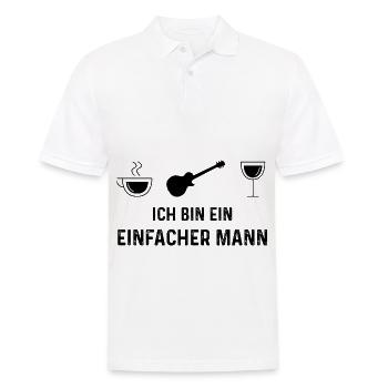 ICH BIN EIN EINFACHER MANN - (2) - Männer Poloshirt - Weiß - Vorne - Kai (181cm)