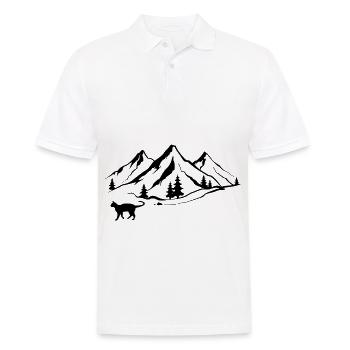 Mountain 1 and Cat - - Men's Polo Shirt - white - Front - Kai (181cm)