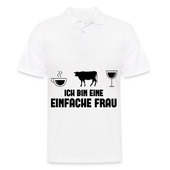 Ich bin ein Einfache Frau - (3) - Männer Poloshirt - Weiß - Vorne - Kai (181cm)
