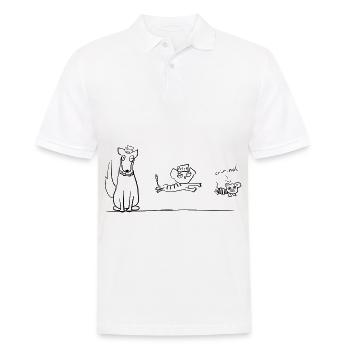 chat chien - Polo Homme - blanc - Devant - Kai (181cm)