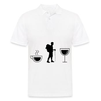 coffee wine and hiking - - Men's Polo Shirt - white - Front - Kai (181cm)