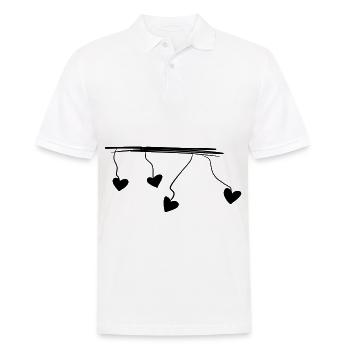 herzen linie herz strich linien - Männer Poloshirt - Weiß - Vorne - Kai (181cm)