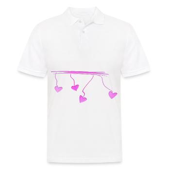 rosa herzen linien strich linie - Männer Poloshirt - Weiß - Vorne - Kai (181cm)