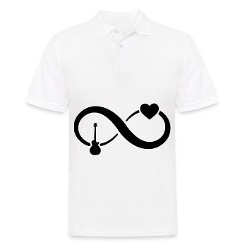 Infinity Heart and Guitar - - Männer Poloshirt - Weiß - Vorne - Kai (181cm)