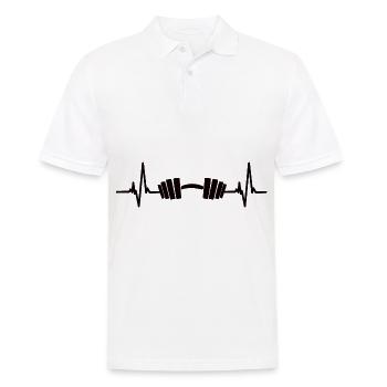 Fitness Sportler Sport Bodybuilding Fitnesssport - Männer Poloshirt - Weiß - Vorne - Kai (181cm)