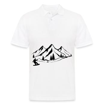 Montagne 1 et snowboard - - Polo Homme - blanc - Devant - Kai (181cm)