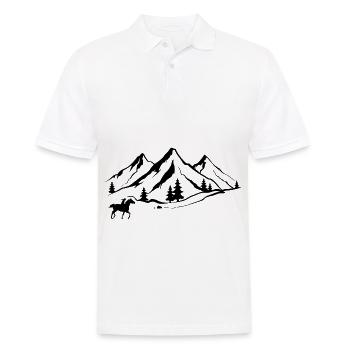 Montagne 1 et Cheval - - Polo Homme - blanc - Devant - Kai (181cm)