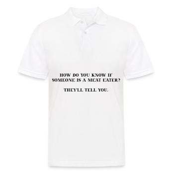 Vegan lustige Geschenkidee - Männer Poloshirt - Weiß - Vorne - Kai (181cm)