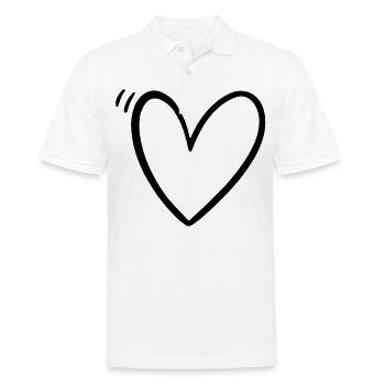 Herz Liebe Beziehung - Männer Poloshirt - Weiß - Vorne - Kai (181cm)