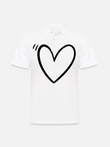Herz Liebe Beziehung - Männer Poloshirt - Weiß