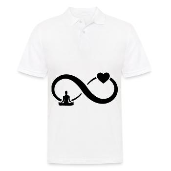 Unendlichkeit Herz und Yoga - - Männer Poloshirt - Weiß - Vorne - Kai (181cm)