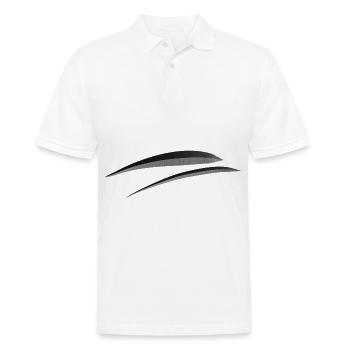 metal line glossy underlined lines stroke - Men's Polo Shirt - white - Front - Kai (181cm)