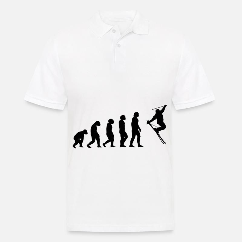 Évolution et ski - (2) - Polo Homme - blanc