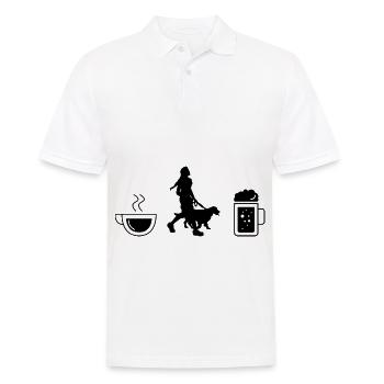 Kaffee Bier und Hund - (3) - Männer Poloshirt - Weiß - Vorne - Kai (181cm)