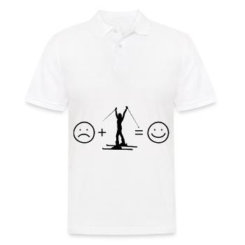 Smile Face and Skiing - - Men's Polo Shirt - white - Front - Kai (181cm)