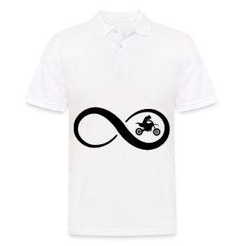 Infinity und Motorrad - (MOTORRAD) - Männer Poloshirt - Weiß - Vorne - Kai (181cm)