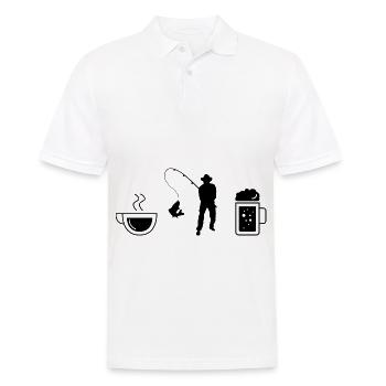 Café bière et pêche - - Polo Homme - blanc - Devant - Kai (181cm)