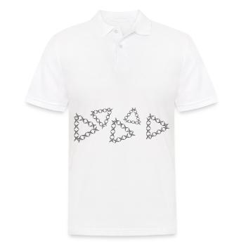 grey pattern cross triangles - Men's Polo Shirt - white - Front - Kai (181cm)