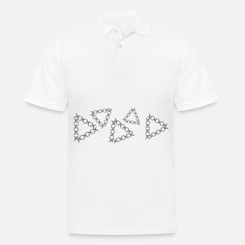 grey pattern cross triangles - Men's Polo Shirt - white