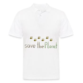 save the planet bees nature conservation climate protection - Men's Polo Shirt - white - Front - Kai (181cm)