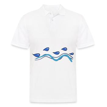 linie tropfen wasser symbol linien - Männer Poloshirt - Weiß - Vorne - Kai (181cm)