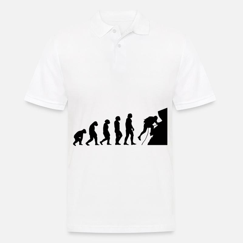 Evolution and Climbing - - Men's Polo Shirt - white