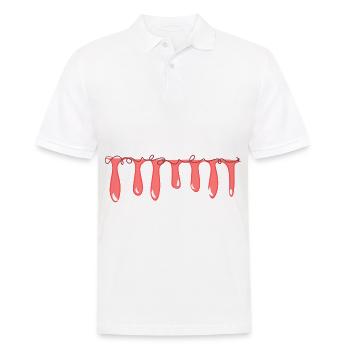 linie rot schleim muster strich - Männer Poloshirt - Weiß - Vorne - Kai (181cm)