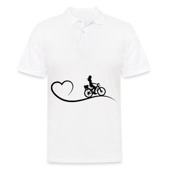 Herz und radfahrer - - Männer Poloshirt - Weiß - Vorne - Kai (181cm)