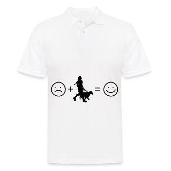 Smile Face and Dog - (3) - Men's Polo Shirt - white - Front - Kai (181cm)