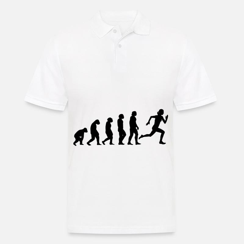 Evolution and Running - - Men's Polo Shirt - white