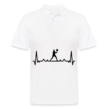 Heartbeat and Tennis - (2) - Men's Polo Shirt - white - Front - Kai (181cm)