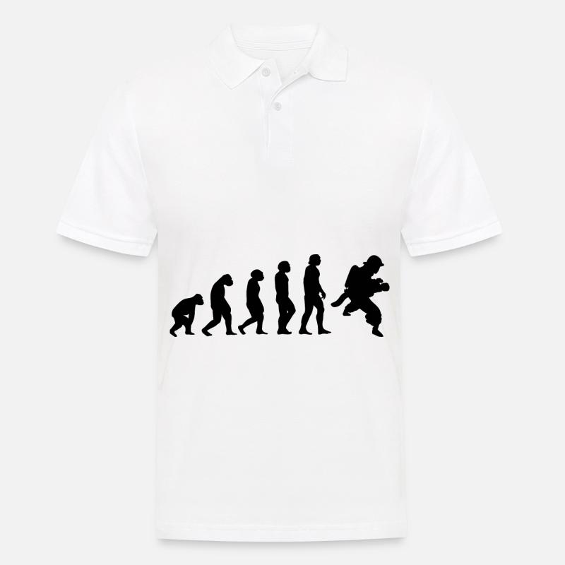 Evolution et pompier - - Polo Homme - blanc
