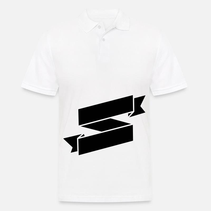 Schwarzer Ribbon Banner - Männer Poloshirt - Weiß