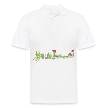 Grass Natur Pilze fläche boden - Männer Poloshirt - Weiß - Vorne - Kai (181cm)