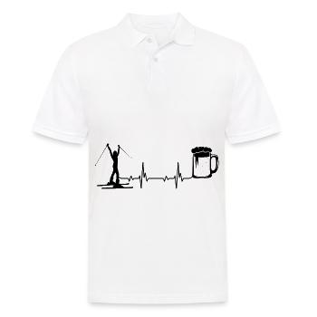Heartbeat Beer and Skiing - - Men's Polo Shirt - white - Front - Kai (181cm)