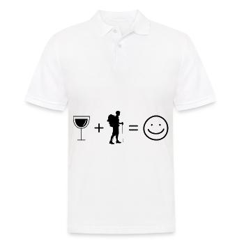 Wein Smile Face und Wandern - - Männer Poloshirt - Weiß - Vorne - Kai (181cm)