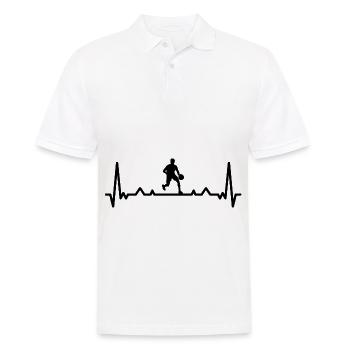 Herzschlag und Basketball - - Männer Poloshirt - Weiß - Vorne - Kai (181cm)