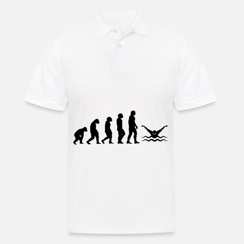 Évolution et natation - - Polo Homme - blanc
