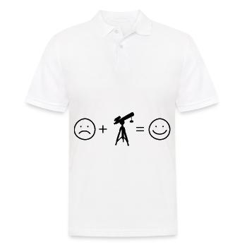 Smile Face et astronomie - - Polo Homme - blanc - Devant - Kai (181cm)