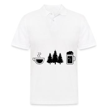 Coffee beer and trees - - Men's Polo Shirt - white - Front - Kai (181cm)