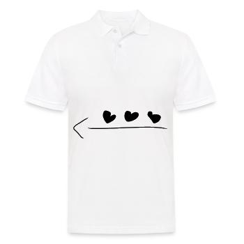 Flèche Trois Coeurs Coeur Rouge - Polo Homme - blanc - Devant - Kai (181cm)