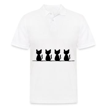Symbole de ligne de chat Animal Pet Stroke - Polo Homme - blanc - Devant - Kai (181cm)