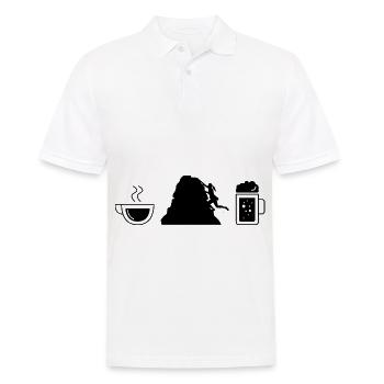 Coffee beer and climbing - (2) - Men's Polo Shirt - white - Front - Kai (181cm)