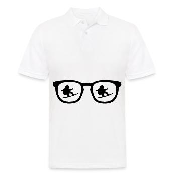 Sunglasses and snowboarding - - Men's Polo Shirt - white - Front - Kai (181cm)