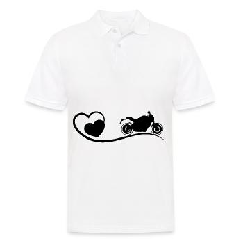 Cœur et Moto - (MOTO) - Polo Homme - blanc - Devant - Kai (181cm)